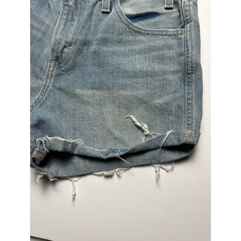 Levi's High Rise Cut Off Shorts Women's 27 Light Wash Raw Hem - Picture 8 of 10
